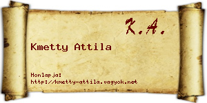 Kmetty Attila névjegykártya